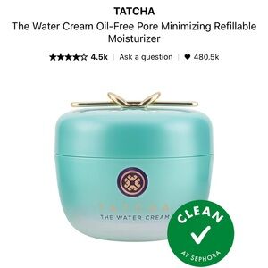 Tatcha The Water Cream Moisturizer - Aqua Teal with Gold Accents